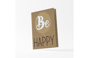 ΚΑΡΤΑ ΕΥΧΩΝ "BE HAPPY" KRAFT 3D 12x17cm 21TS41